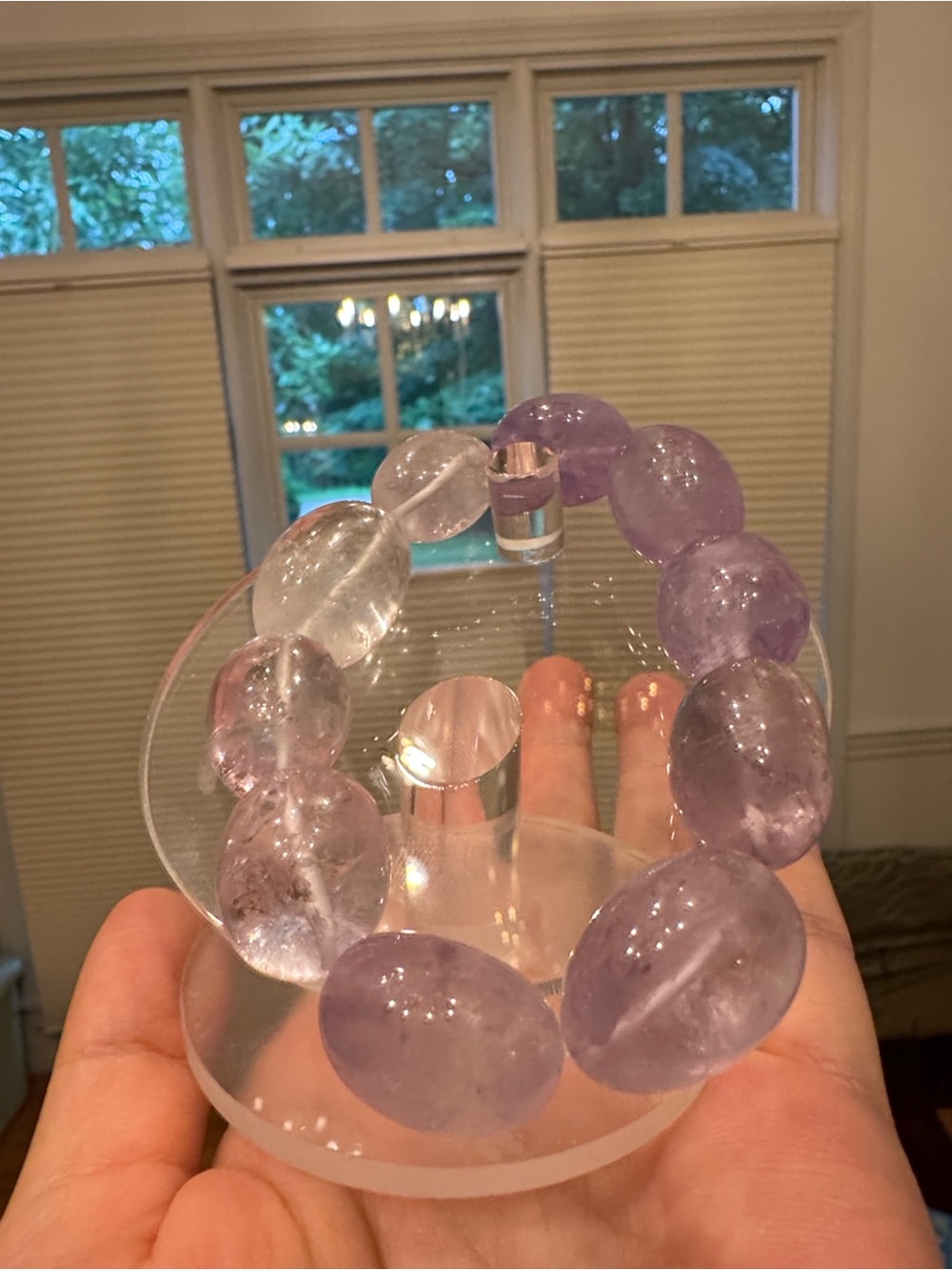 Lavender Amethyst Beaded Stretch Bracelet